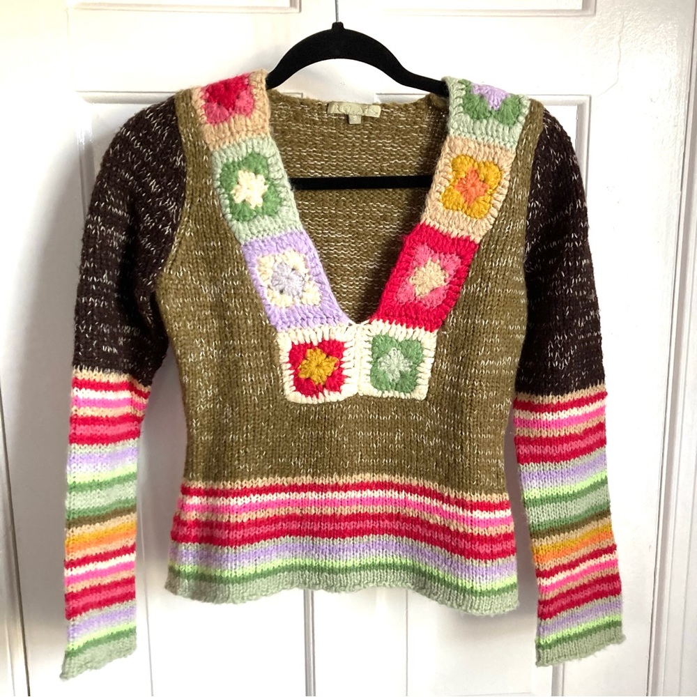 Relais retro patchwork sweater - Picture 3 of 5